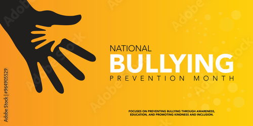 National bullying prevention month is observed every year in october. October is national bully awareness month. Vector template for banner, greeting card, poster with background. Vector illustration.