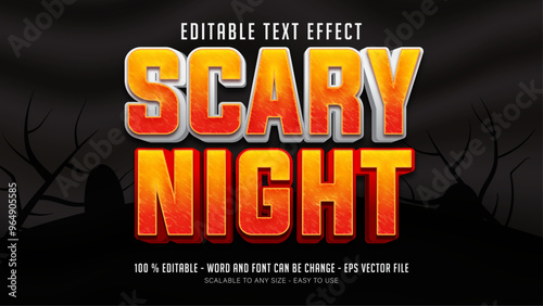 scary night editable text effect