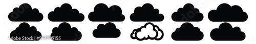 Cloud silhouette set vector design big pack of illustration and icon