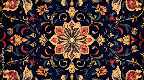 A lively fabric design with a dynamic colorful flower pattern picture