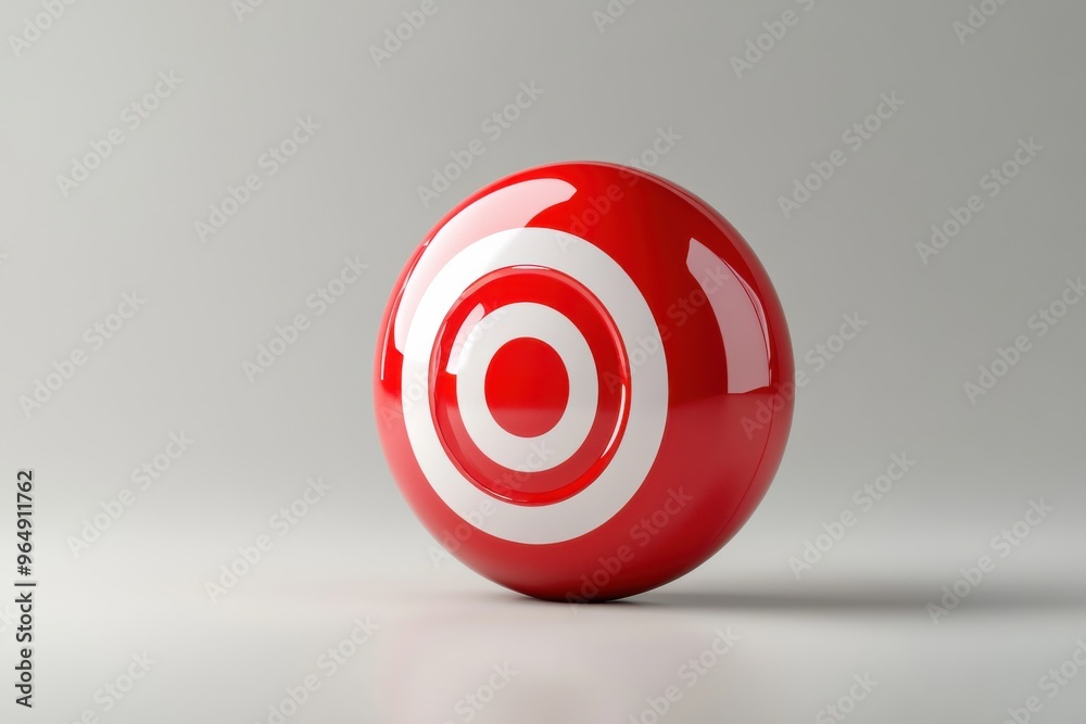 Red Target Icon on Glossy Sphere Red Target Icon on Glossy Sphere