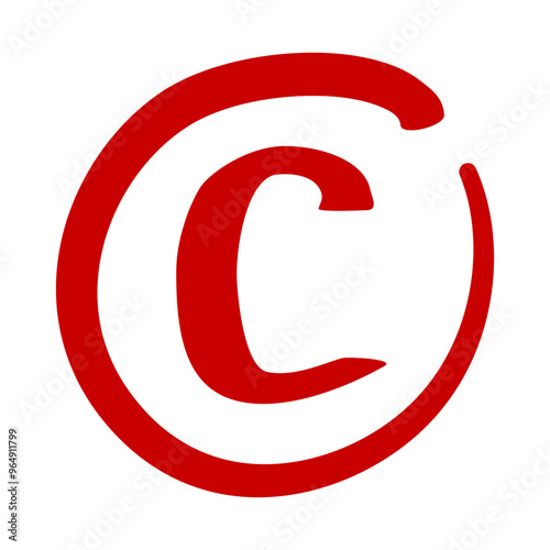 C grade given for an exam or homework written in red marker vector
