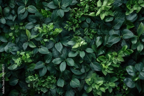 Wallpaper Mural Vibrant green leaves in natural setting. Perfect for illustrating concepts related to nature, growth, and renewal. Torontodigital.ca