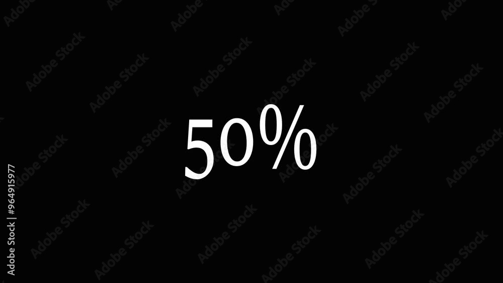 0 to 100 countdown icon animation white color on dark background. 0 to 100 countdown icon animation white color on dark background.