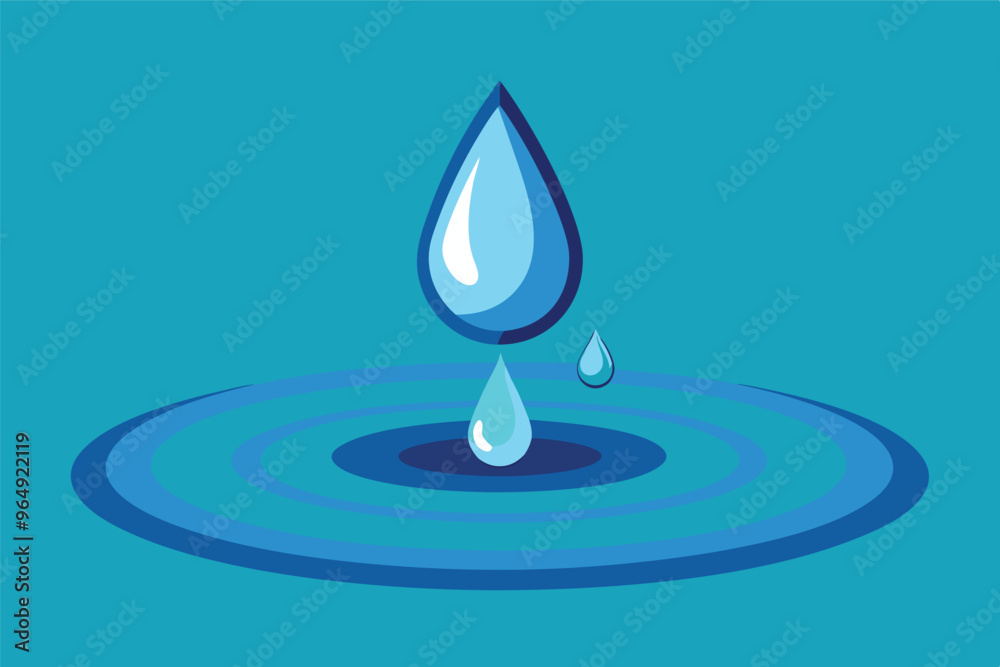 A single water droplet creates ripples in a tranquil blue background, showcasing the beauty of nature in simple yet captivating detail A single water droplet creates ripples in a tranquil blue background, showcasing the beauty of nature in simple yet captivating detail