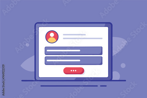 A digital login interface displaying user profile options with a simple layout designed for intuitive navigation on a purple background