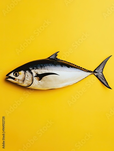 tuna isolated on colorful background