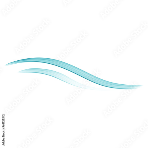 Abstract fluid turquoise wavy lines