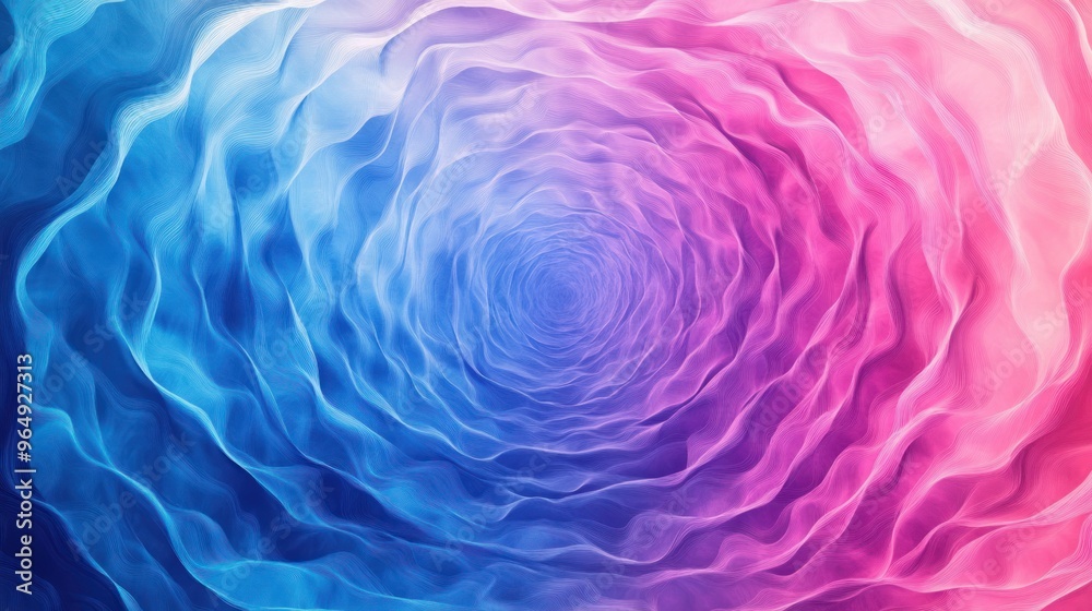 The colors blend smoothly from the center outwards, with the blues in the middle gradually transitioning to pinks and purples. The colors blend smoothly from the center outwards, with the blues in the middle gradually transitioning to pinks and purples.