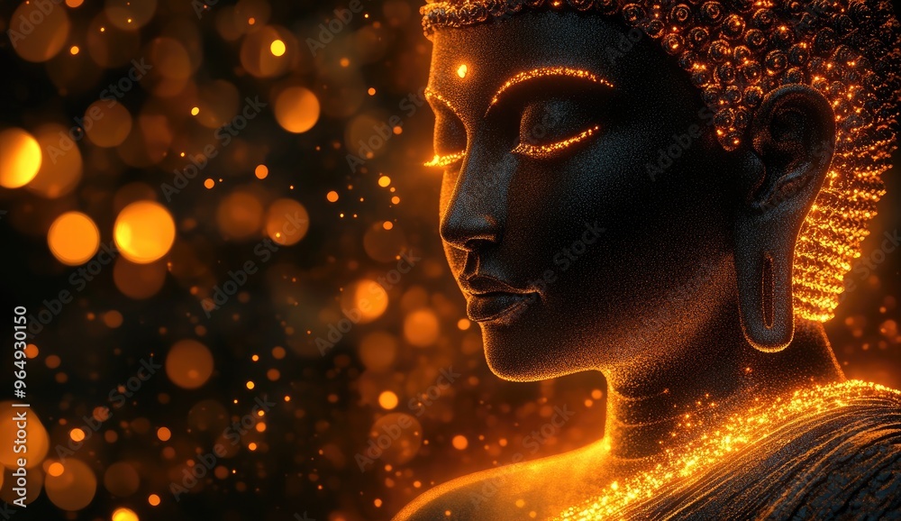 Enlightenment: A Golden Buddha with a Soft Glow Enlightenment: A Golden Buddha with a Soft Glow