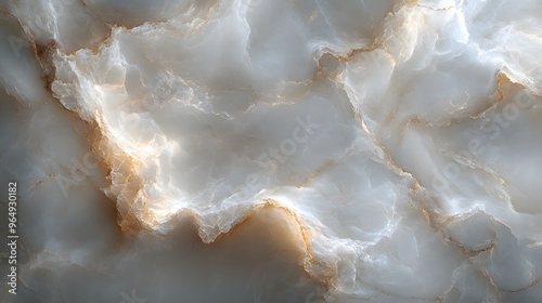 A white and gold marble wall with a gold and white swirl pattern. The marble is shiny and has a glittery appearance