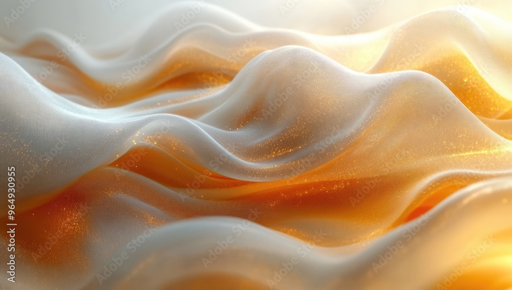 Abstract Golden Shimmering Fabric Abstract Golden Shimmering Fabric