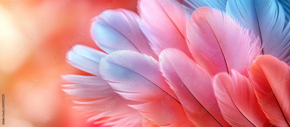 Soft and Delicate Pink and Blue Feathers Soft and Delicate Pink and Blue Feathers