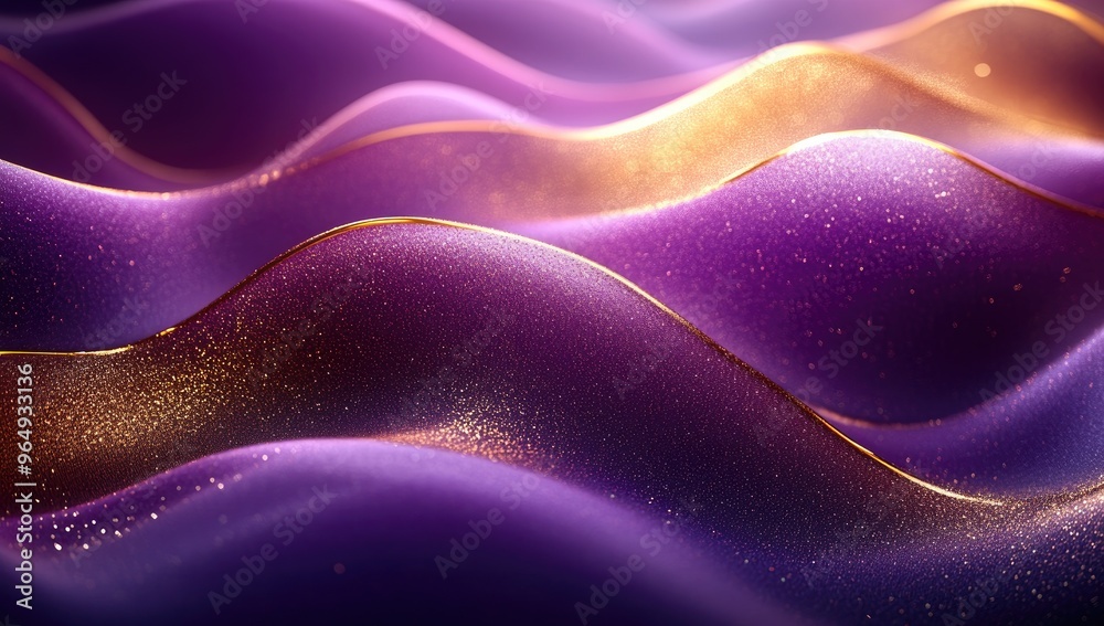 Abstract Purple and Gold Waves
