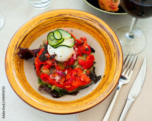 Escalivada, typical grilled vegetables dish of Catalonia, Spain photo