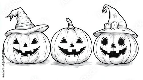 Spooky Fun Halloween Coloring Page for Kids with Cute Outlines on White Background - Perfect for Coloring Book Projects