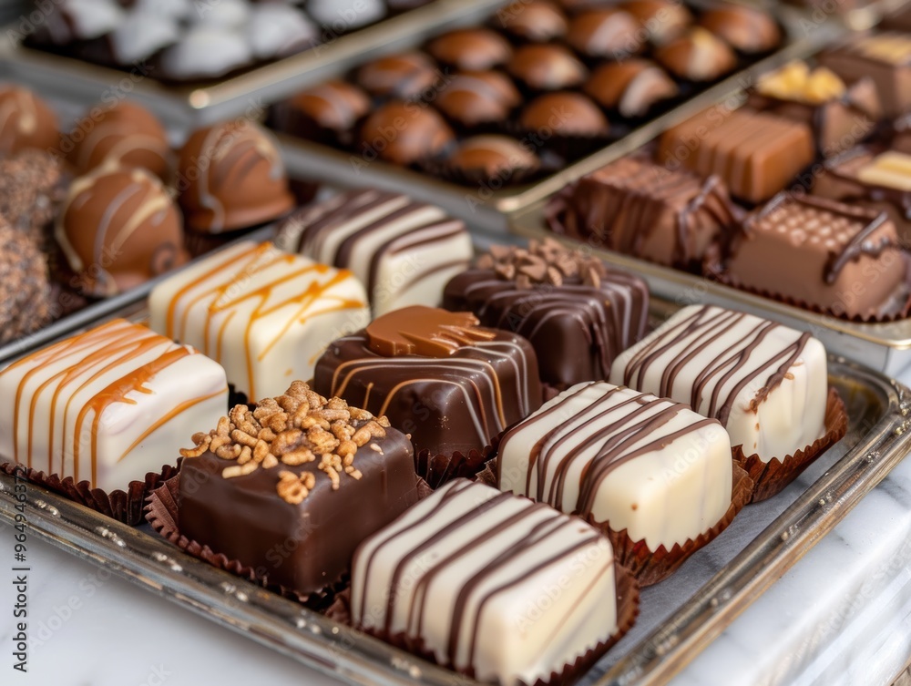 Assortment of delicious chocolate candies