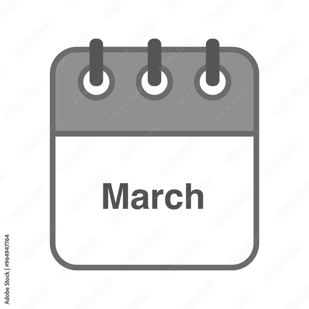 March icon vector. Daily, monthly, yearly calendar icon March icon vector. Daily, monthly, yearly calendar icon