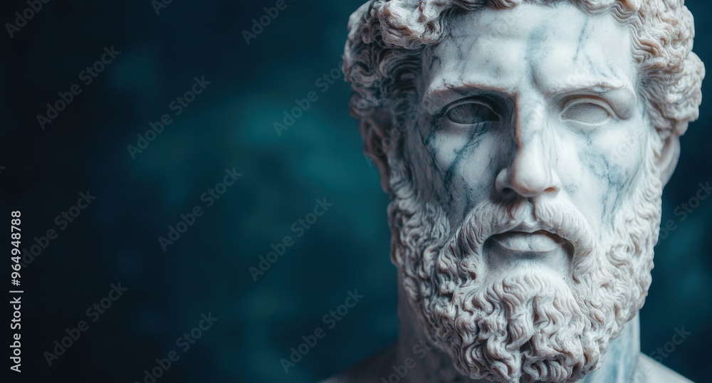 ancient greek marble statue of a bearded man ancient greek marble statue of a bearded man