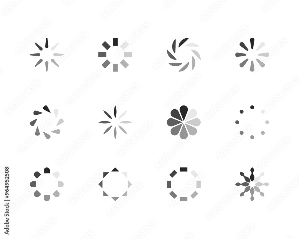 Collection Loading bar status icon. Vector illustration. Set of vector loaded icons. Download progress. Donload or Upload. Collection Loading bar status icon. Vector illustration. Set of vector loaded icons. Download progress. Donload or Upload.