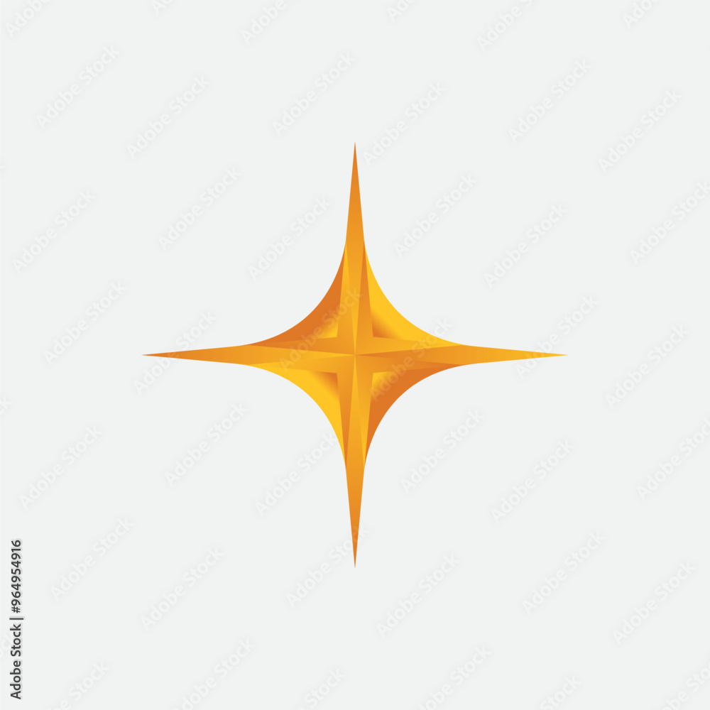 3D Sparkling Star Icon Template 3D Sparkling Star Icon Template