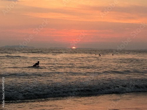 Surf at sunset