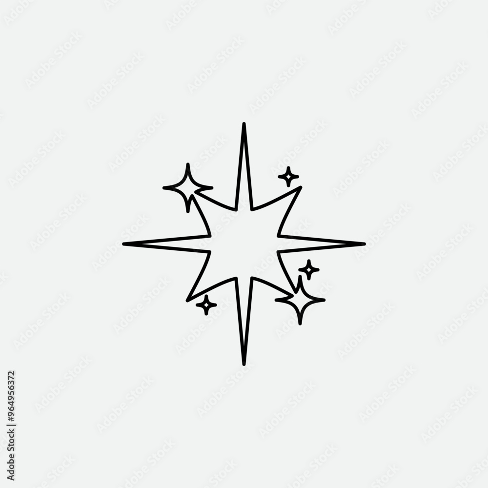 Sparkle Outline Vector Template Sparkle Outline Vector Template