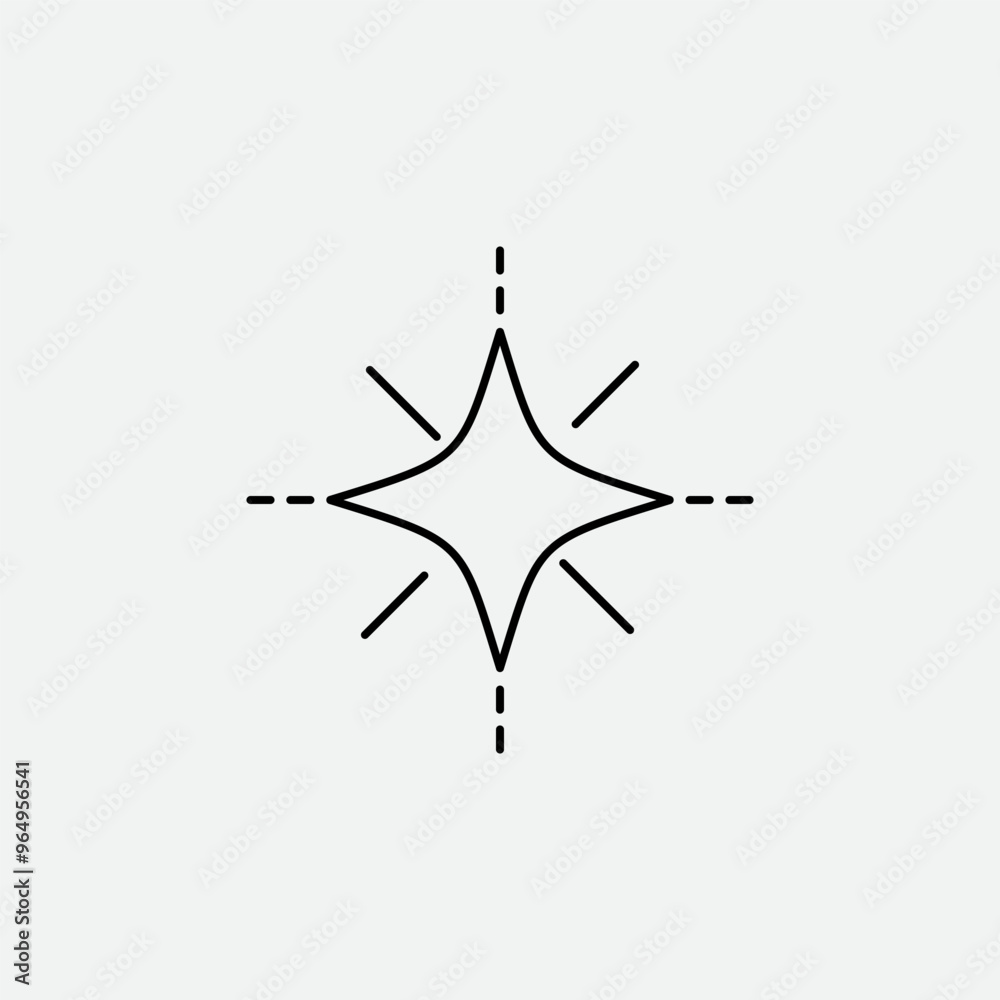 Obraz premium Star Doodle Line Template