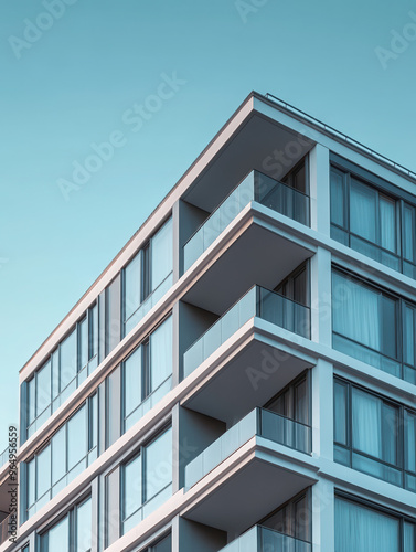 modern architecture building residential urban facade windows balconies glass sunlight contemporary design apartment building exterior view city life real estate 