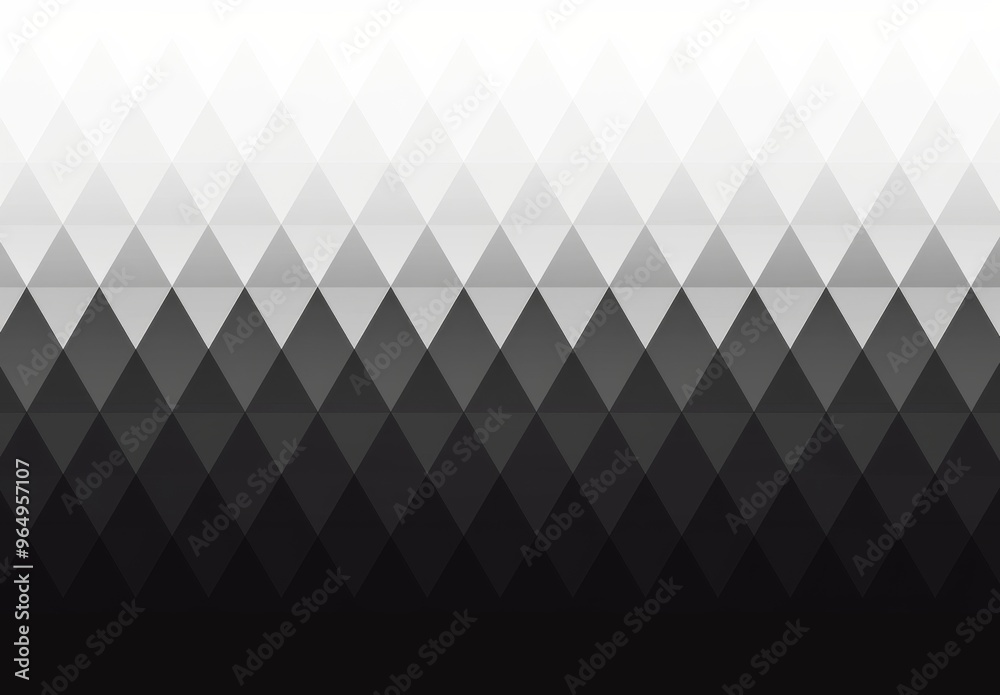 Obraz premium Seamless Pattern of Black and White Triangles in Artistic Gradient from Dark to Light 