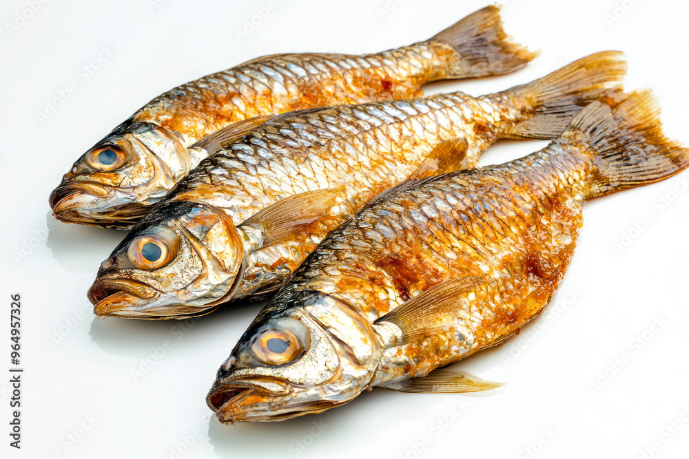 Dry roach, salted fish isolated, dried rutilus, dehydrated vobla. Dry roach, salted fish isolated, dried rutilus, dehydrated vobla.