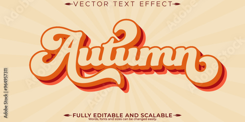 Autumn text effect, editable season and leaf text style