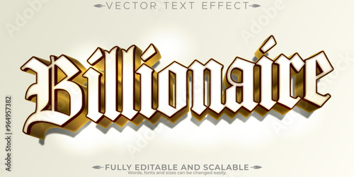Billionare gold sparkle text effect, editable royal and shiny text style