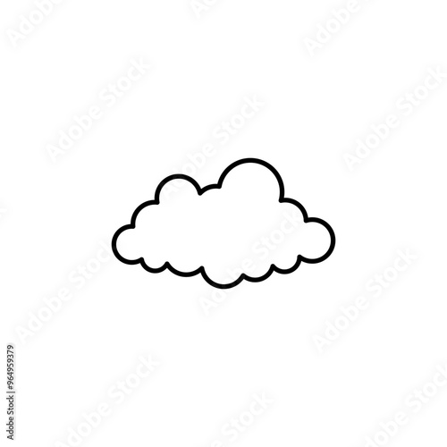 Cloud Outline Vector Template