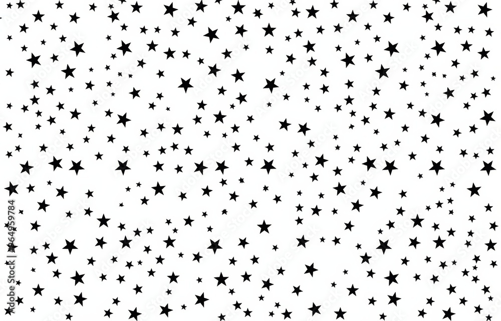 Black Star Pattern on White Background in a Simple and Cute Flat Style Design Black Star Pattern on White Background in a Simple and Cute Flat Style Design