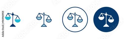 Scales icon vector isolated on white background . Law scale icon. Justice sign