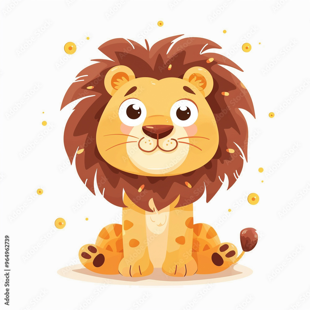 Cute Lion simple and flat colors Cute Lion simple and flat colors