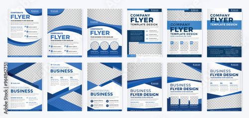 set of business flyer template with minimalist layout and modern style use for promotion kit	