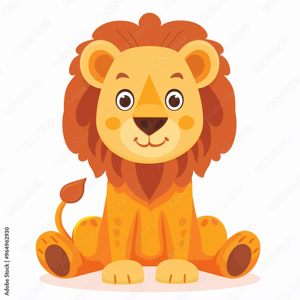 Cute Lion simple and flat colors Cute Lion simple and flat colors