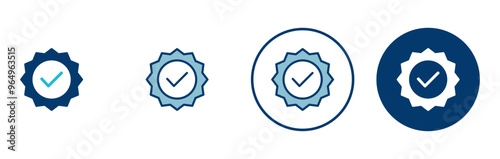 Approved icon vector isolated on white background. Certified Medal Icon vector. check mark