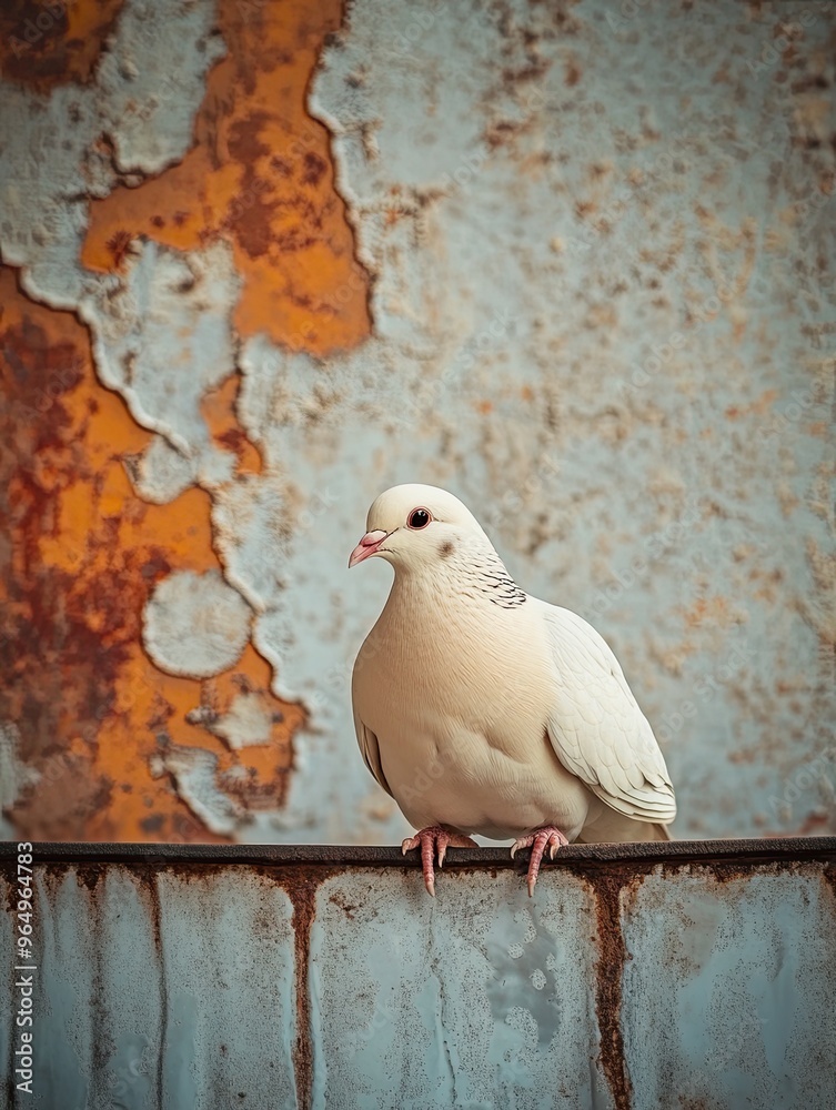 Obraz premium dove isolated on metal background