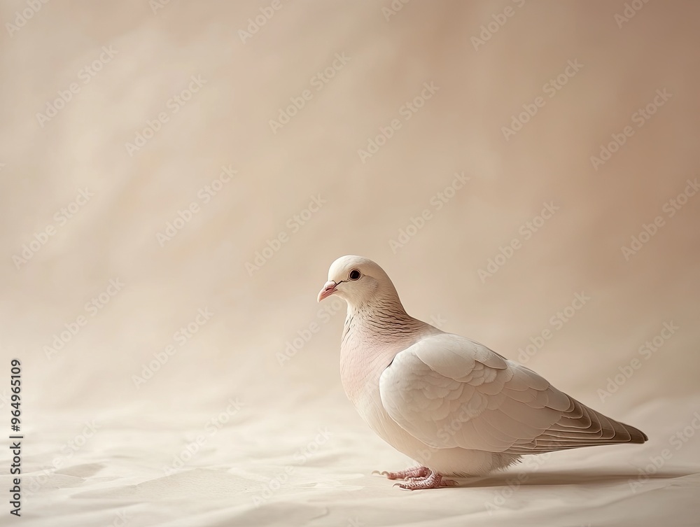 Fototapeta premium dove isolated on paper background