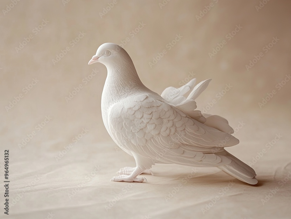 Fototapeta premium dove isolated on paper background