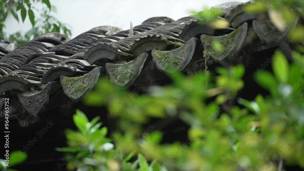 Beautiful ancient style artistic conception ancient style eaves real shot video
