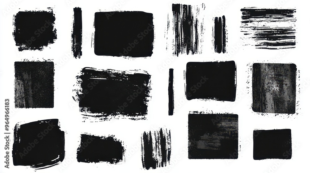 Abstract Black Ink Brush Strokes Set Grunge Texture Background Design Elements Abstract Black Ink Brush Strokes Set Grunge Texture Background Design Elements