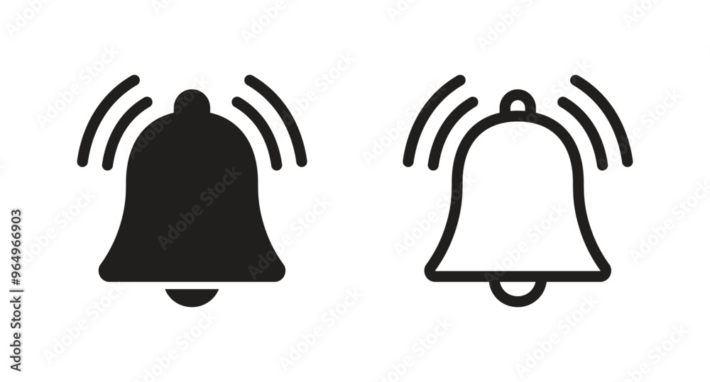 Notification bell icon. Ringing bells reminder icon vector Notification bell icon. Ringing bells reminder icon vector