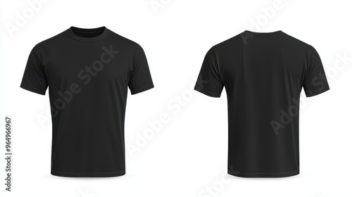 Black T Shirt Mockup Front and Back View