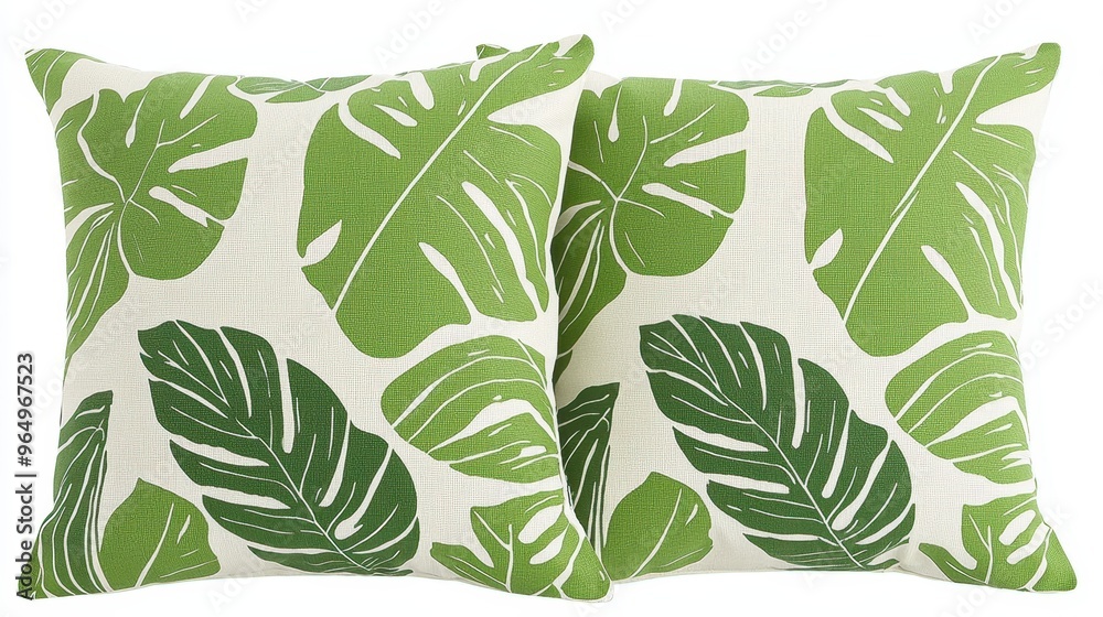 Tropical Leaf Pattern Decorative Pillows Set Tropical Leaf Pattern Decorative Pillows Set