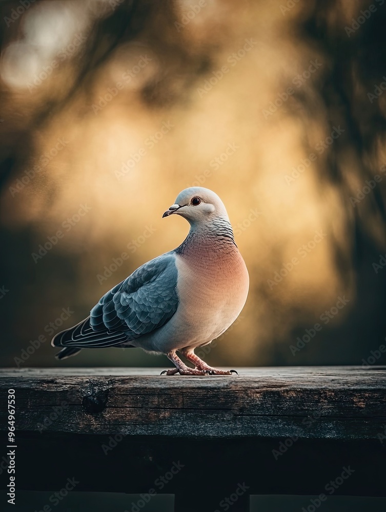Obraz premium dove isolated on wooden background