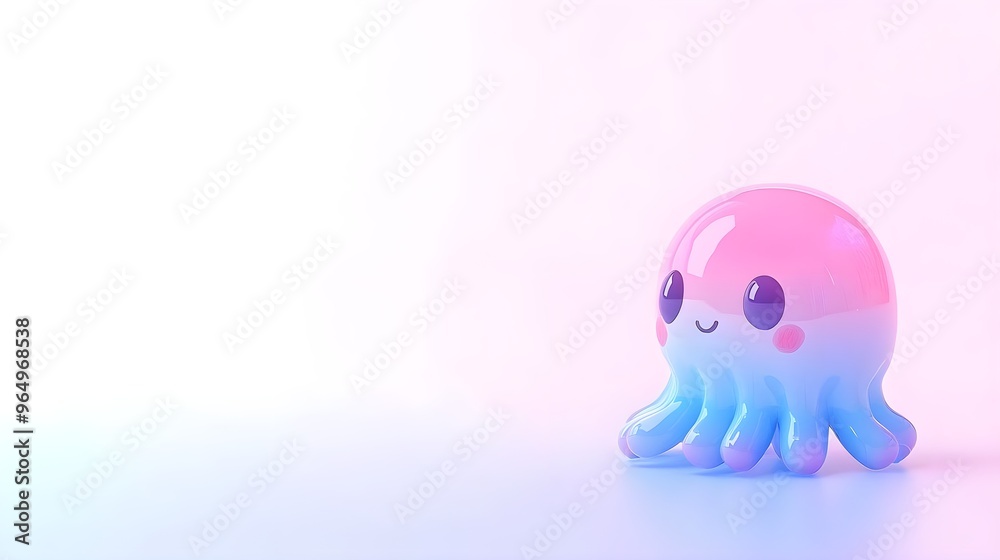 Cute pink and blue jellyfish toy, perfect for children's rooms or aquatic themes. A whimsical addition to playtime. Cute pink and blue jellyfish toy, perfect for children's rooms or aquatic themes. A whimsical addition to playtime.